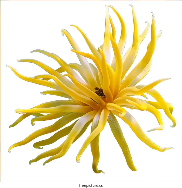 Vibrant Yellow Flower on White Background
