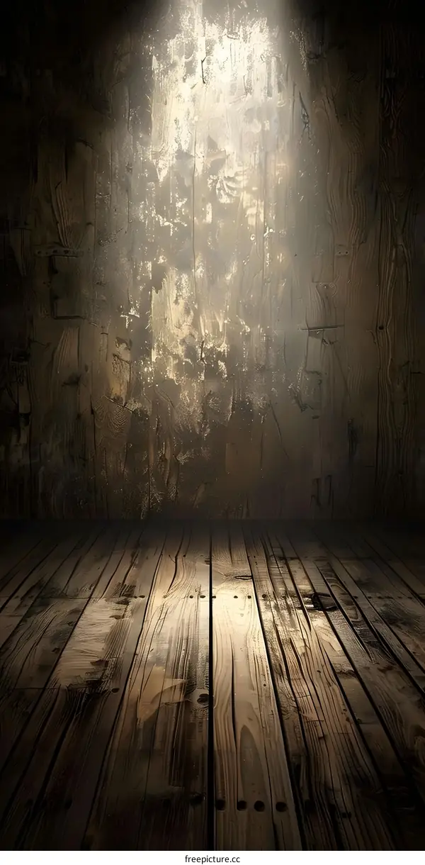 Wooden Floor Background Texture With Light Beam