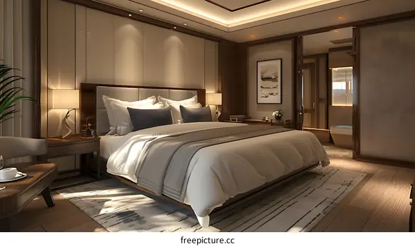 Bedroom on a luxury yacht