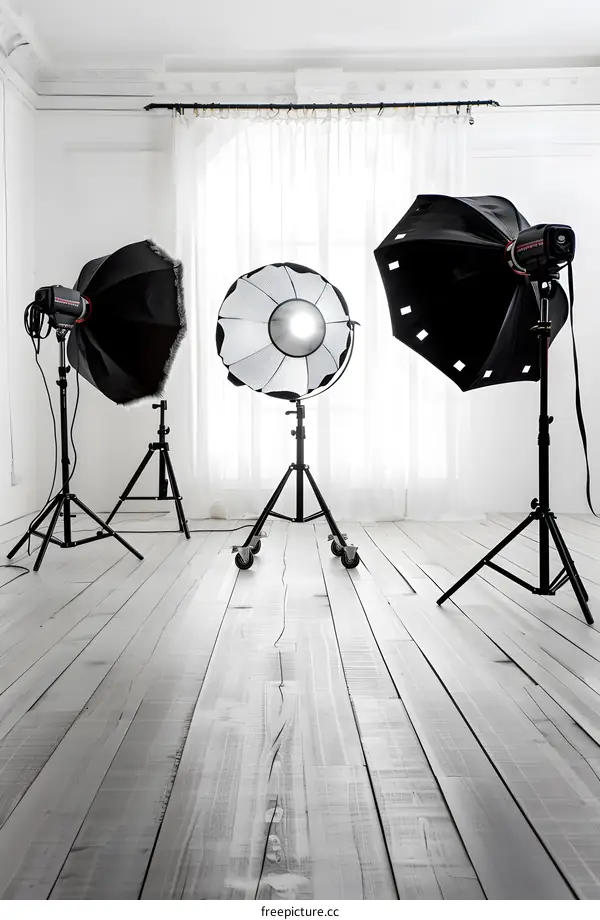 Studio Lighting Setup With Three Lights