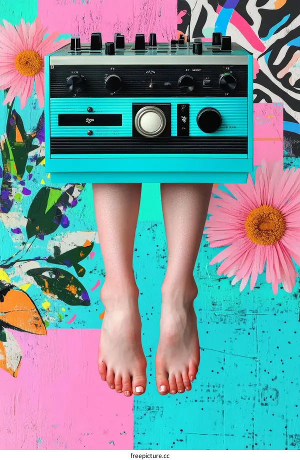 Retro Music Cassette Player with Legs