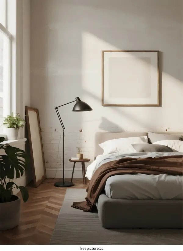 Cozy Modern Bedroom with Natural Light and Minimalist Decor
