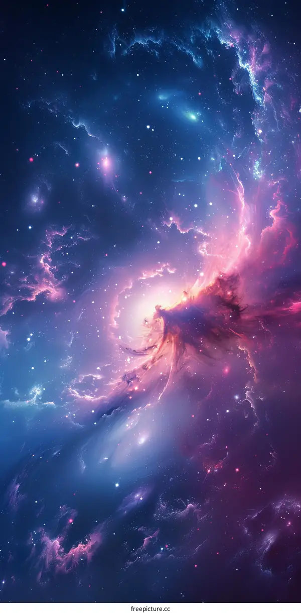 Celestial Tapestry of Nebula and Galaxy