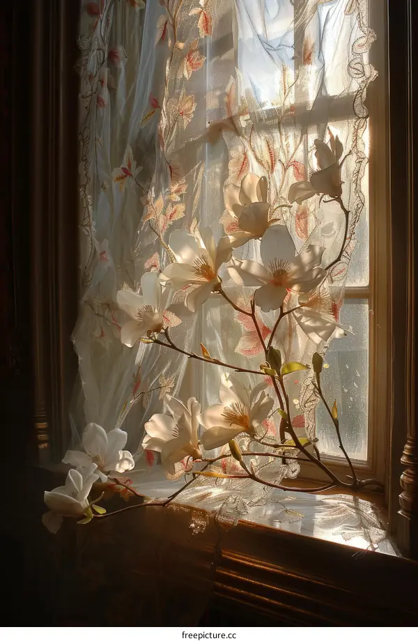Elegant Magnolia Blossoms by the Window