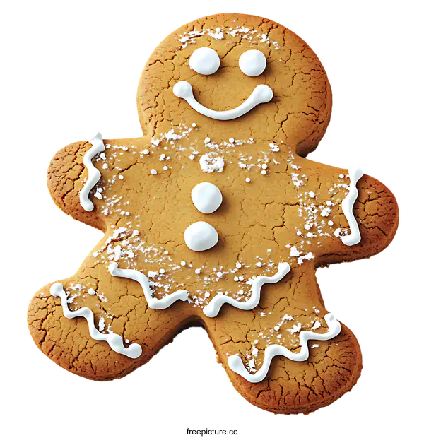 [Transparent Background PNG]Delicious Christmas Gingerbread Man Cookie