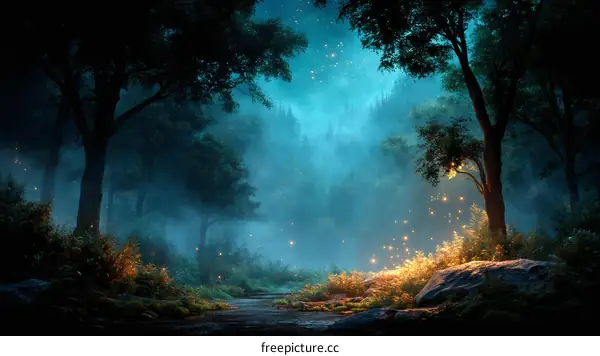 Enchanted Forest at Night