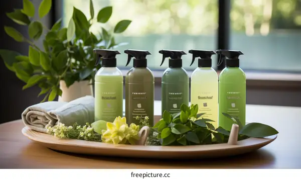 green cleaning products with essential oils