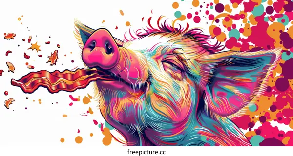 Psychedelic Pig Illustration