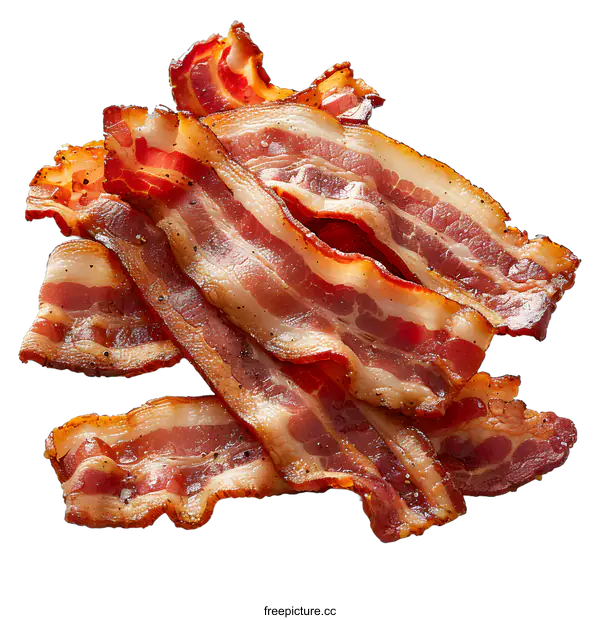[Transparent Background PNG]Delicious Cooked Bacon Strips