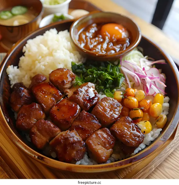 Grilled Tuna Bowl with Rice and Vegetables