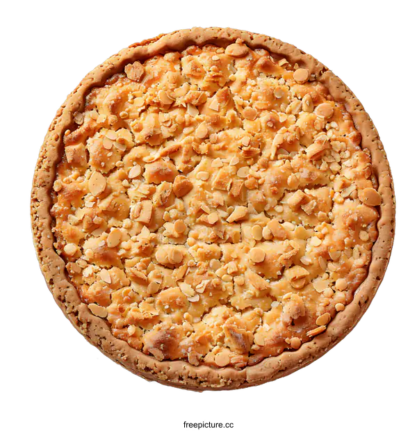 [Transparent Background PNG]Top view of homemade apple pie with lattice crust