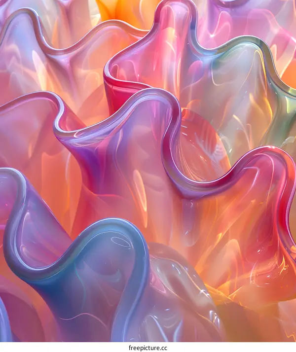 Colorful abstract glass sculpture