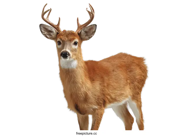 [Transparent Background PNG]Beautiful Deer Portrait Against White Background