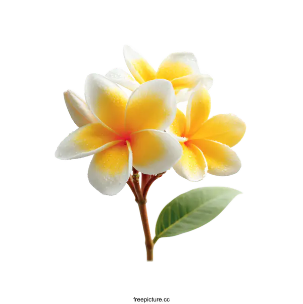 [Transparent Background PNG]Close-up of Beautiful Plumeria Flowers