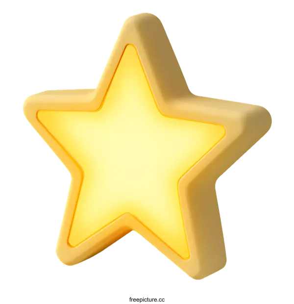 [Transparent Background PNG]Charming Golden Star Shape Light