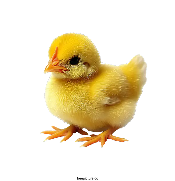 [Transparent Background PNG]Cute Little Yellow Chick Against White Background