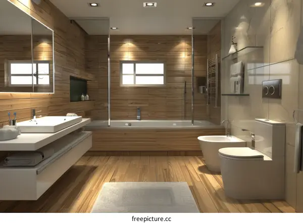 Modern Bathroom Interior Design Illustration