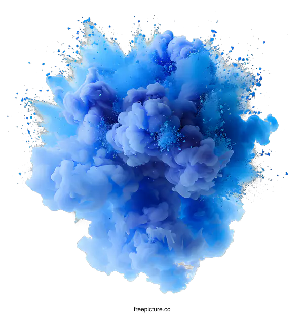 [Transparent Background PNG]Blue Powder Explosion