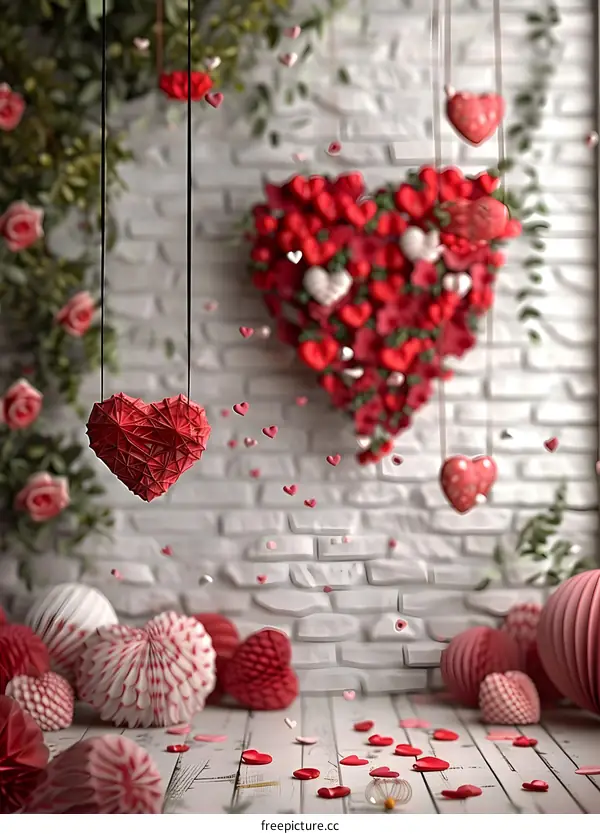 Love Heart Flower Wall for Valentines Day