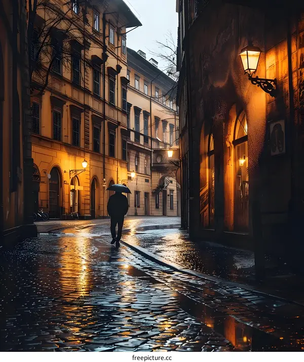Rainy Evening in an Italian Alleyway