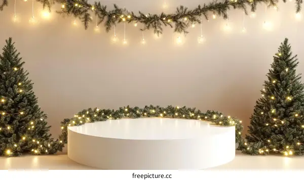 Christmas Decor Empty Display Stage Background