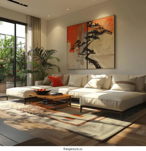 Modern and Cozy Living Room with IKEA-Inspired Design