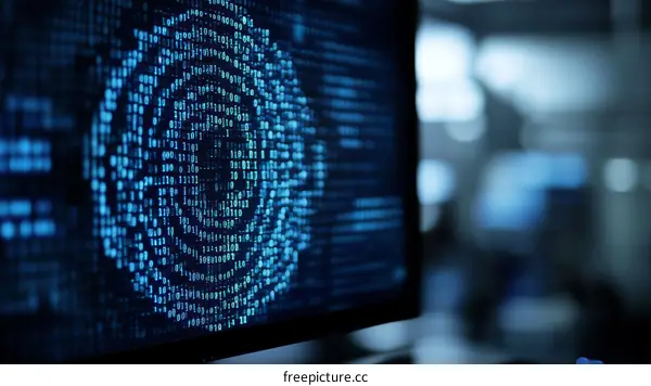 Digital Fingerprint on Computer Screen