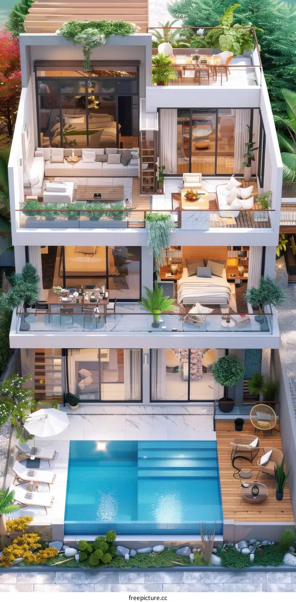 Modern Villa with a Swimming Pool Design