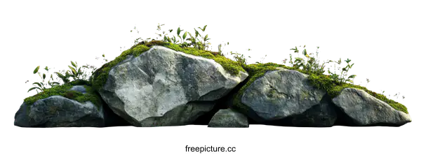 [Transparent Background PNG]Nature Landscape Rocks and Plants