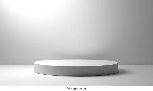 Abstract Minimalist White Round Podium