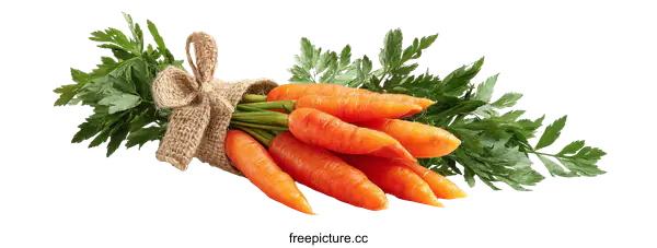[Transparent Background PNG]Bunch of Fresh Baby Carrots with Greens