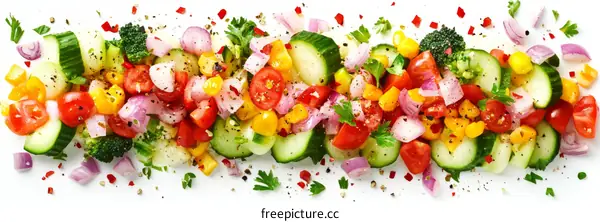Colorful Fresh Vegetable Salad Composition