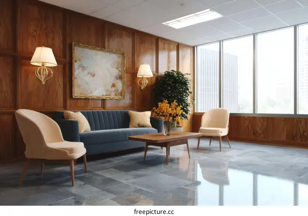 Modern Elegant Office Waiting Area Interior Design