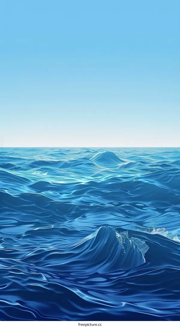 Deep blue ocean with gentle waves