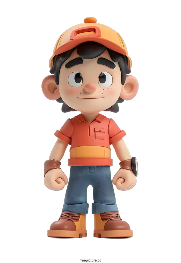 [Transparent Background PNG]3D cartoon character of a boy