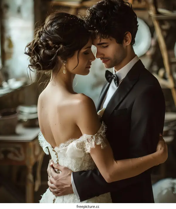 A loving couple is getting married