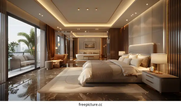 Luxury hotel bedroom suite
