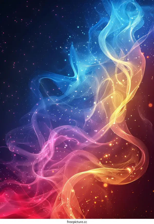 Colorful Fire and Smoke Fractal Background
