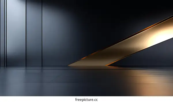 Modern Minimalist Gold Accent Empty Showcase