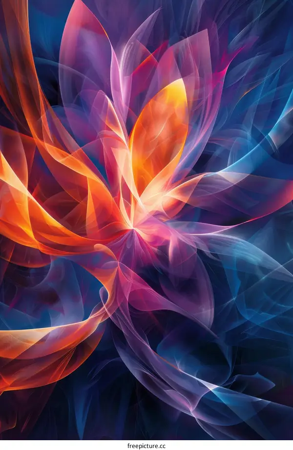 Abstract Floral Design: Vibrant Energy and Delicate Detail