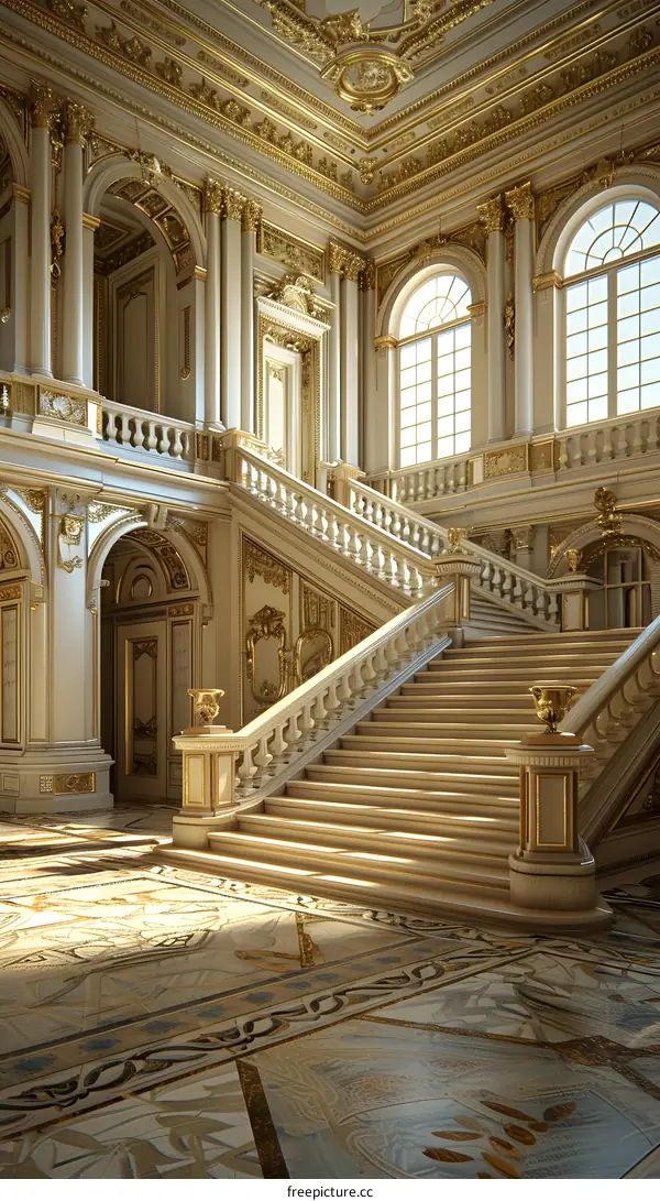 Golden Staircase in a Grand Palace