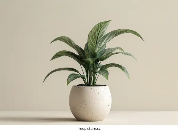 A beautiful houseplant in a ceramic pot