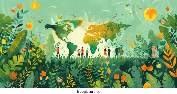 People holding hands in front of a globe