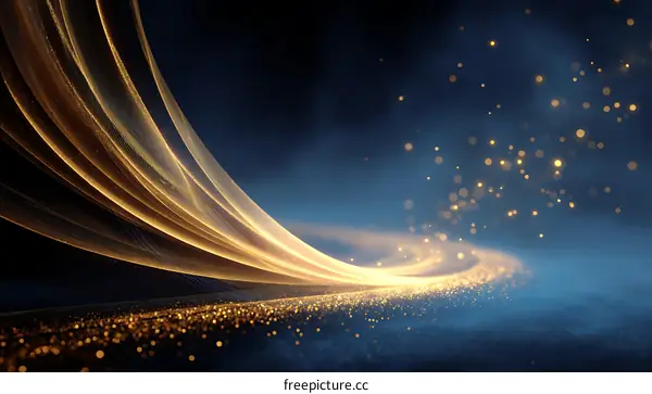 Abstract Golden Lines on Dark Background