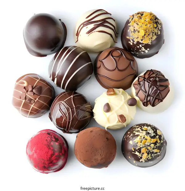 An assortment of delicious chocolates