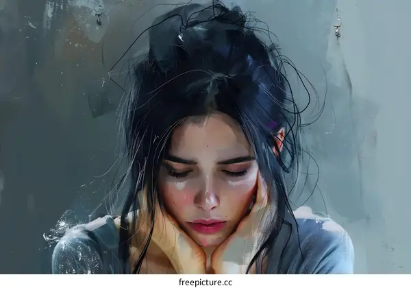 portrait of a sad girl