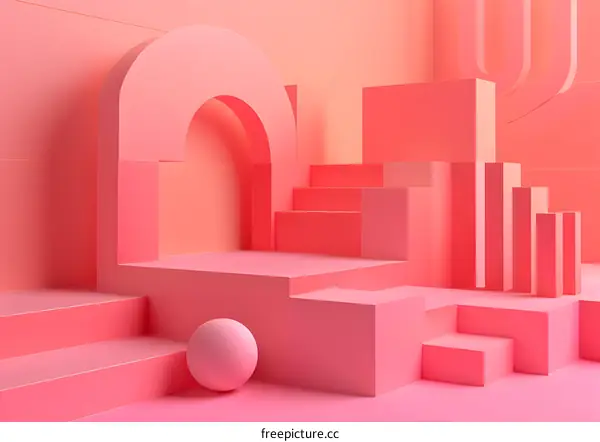Abstract Pink Geometric Shapes Background