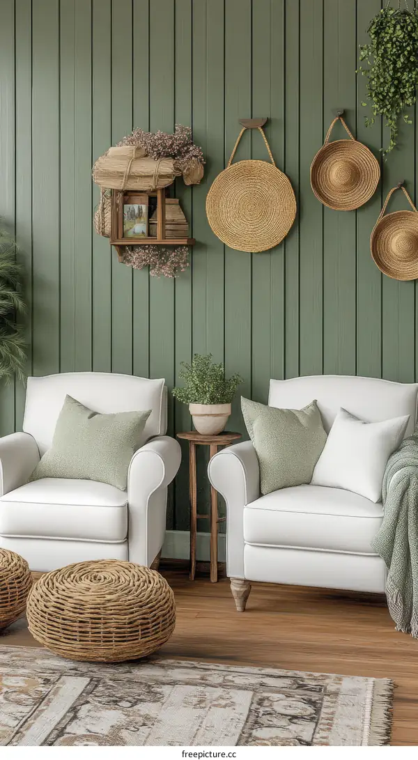 Rustic Living Room Interior Design Illustration