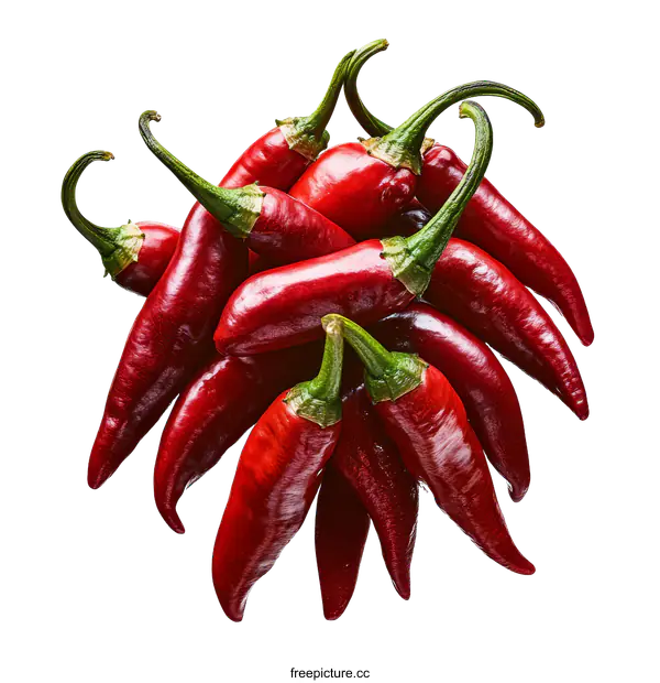 [Transparent Background PNG]Closeup Pile of Red Chili Peppers