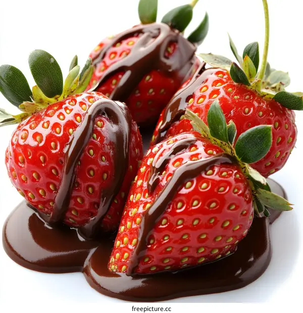 Delicious Chocolate Covered Strawberries Close-up